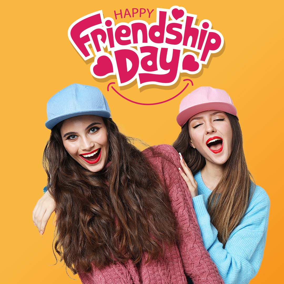 Friendship day lettering logo👫🤝